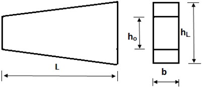 Tapered Timoshenko beam  with linearly varying height (depth)