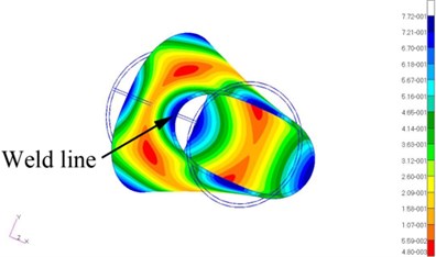 FEM analysis of vibration amplitude of the DH36 tube