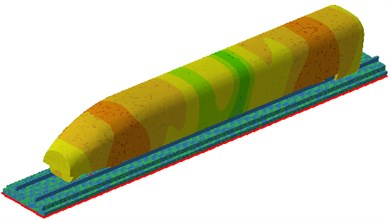 Sound pressure contours on the high-speed transportation surface under the wheel-rail force