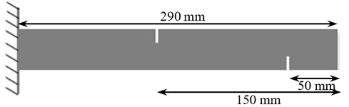 The location and depth of crack in the cantilever beam of steel and aluminum specimens