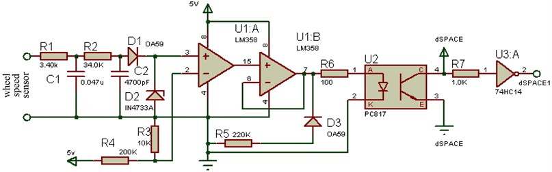 Wheel speed sensor signal conditioning circuit