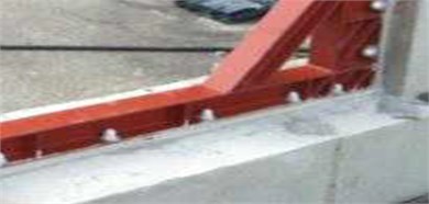 Installation of wide-flange shape steel beam frame to concrete frame