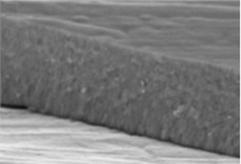SEM cross-sectional images of the formed thin La1-xCaxNbO4-δ films:  a) x = 0.005, c) x = 0.025; and thin La1-xMgxNbO4-δ films: b) x = 0.005, d) x = 0.025