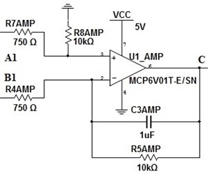 Amplification stage of instrumental amplifier