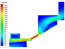 Two-phase flow simulated result for main poppet III