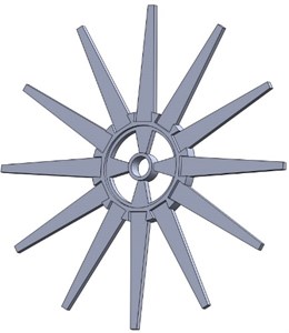 Three-dimensional structure  of the blades and the disc