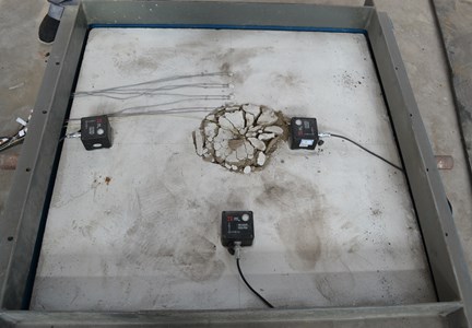 Three cemented sand model after single-hole blasting experiment
