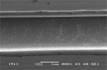 SEM surface micrograph of K76Φ steel sample