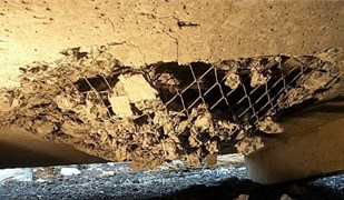 Photographs of local damage tests on concrete slabs under explosive loads [20]