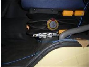 The position of the acceleration sensors for the commercial vehicle