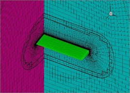 a) Overset grid system for 3-D wing model and b) CSD meshes