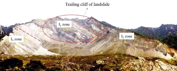 Residual cliff at trailing edge of Daguangbao landslide [16]