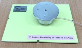 Two modifications of miniature tables with friction control between piezoelectric cylinder and frame: 1 – piezoelectric cylinder, 2 – table, 3 – sensor, 4 – electric motor with unbalanced rotor
