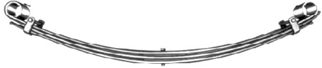 Comparison of leaf spring elements: a) conventional trapezoidal  b) improved trapezoidal parabolic [5] c) parabolic