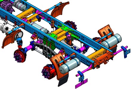 Front (a) and rear (b) suspension of the special vehicle (KPWM) [15]