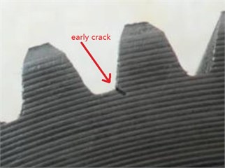 Early crack fault of gear