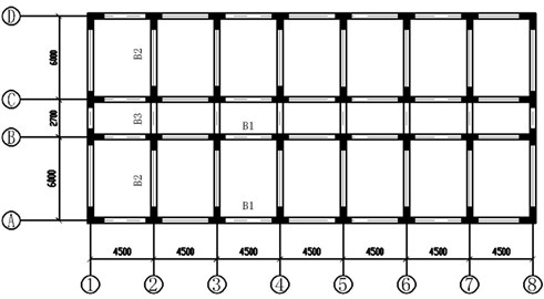 Model layout (units: mm)