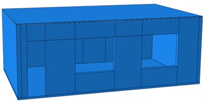 Geometric model and finite element model of the single-storey building
