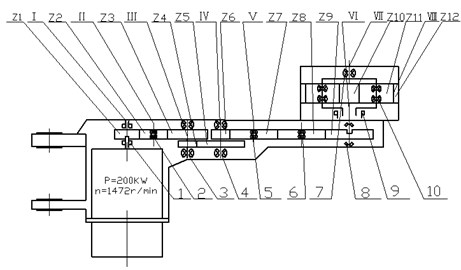 Schematic of shearer cutting unit