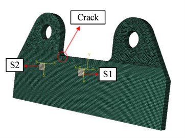 The position of sensors and prefabricate crack