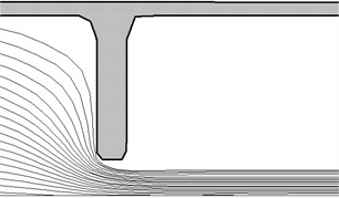 The particle trajectories  diameter 10 mm