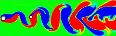 Instantaneous vorticity contours for the WIV system at different cases