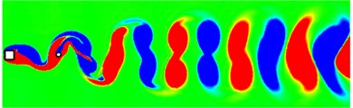 Instantaneous vorticity contours for the WIV system at different cases