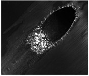 Division processes and results of a flaw image of gas port image