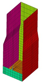 The tower-foundation finite element model