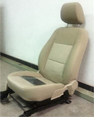 Experimental setup on the automobile seat