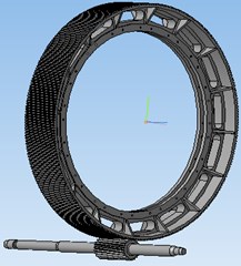 3D Model of gear and pinion assembly