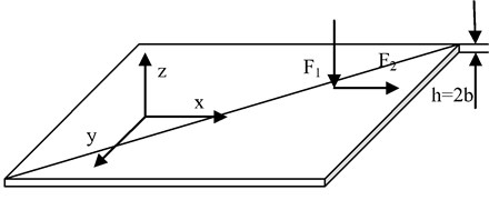 Schematic of applied force on the plate surface