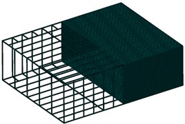 The section view of finite element model of cabin
