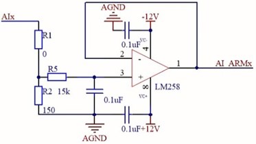 Schematic diagram  of the analog input channel