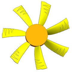 Model of the non-smooth surface fan