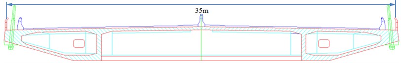 Two-dimensional model and size of a long-span bridge