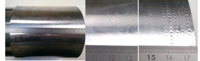 Surface of the tube after the last tool pass
