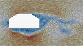 Flow status of case 1 to case 6 in the region of wake flow