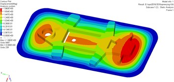Displacement contours for the optimization airtight blast door