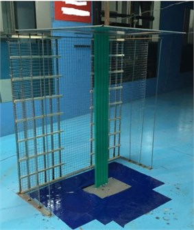 Experimental model in the wind tunnel