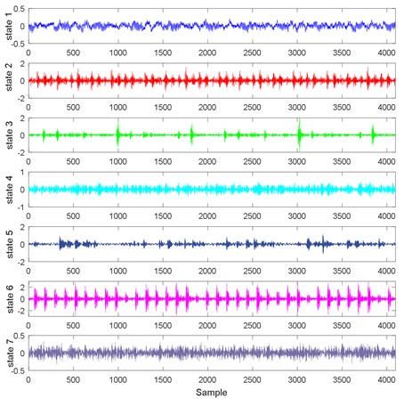 Time domain waveforms of vibration signals