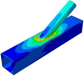 Contours of stress distribution of welded steel pipes during dynamic loading