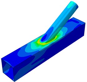 Dynamic stress distribution of tubular joints of welded steel pipes