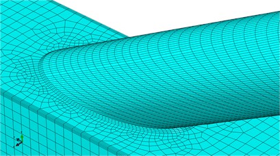Finite element model of tubular joints of welded steel pipes