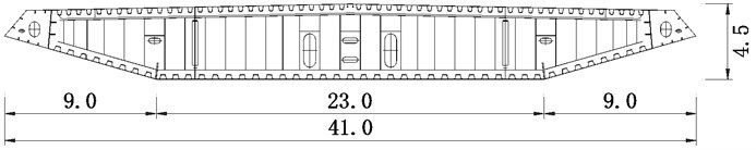 Baseline cross section of steel girder (unit: m)