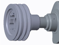 Crank pulley models (left: initial crank pulley; right: improved crank pulley)