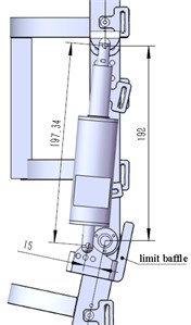Knee joint exoskeleton mechanical model and sizes (Unit: mm)