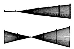The first three order modal shapes of the rotor tester