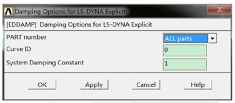 Damping option box in ANSYS