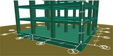 Three-dimensional plan of concrete twenty-story structure